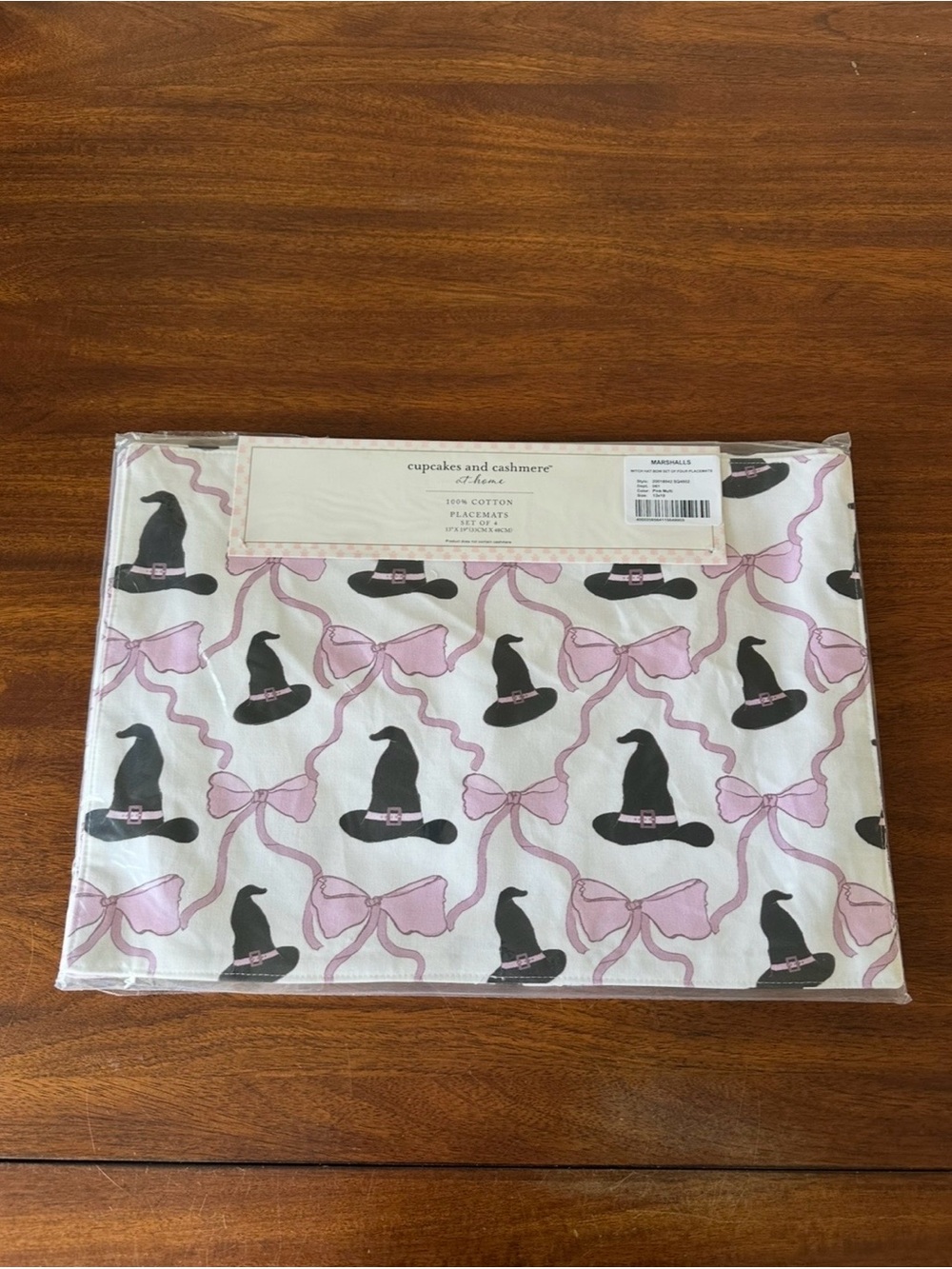 Cupcakes and Cashmere Halloween Lavender and Black Witch Hat Bow Table Placemats